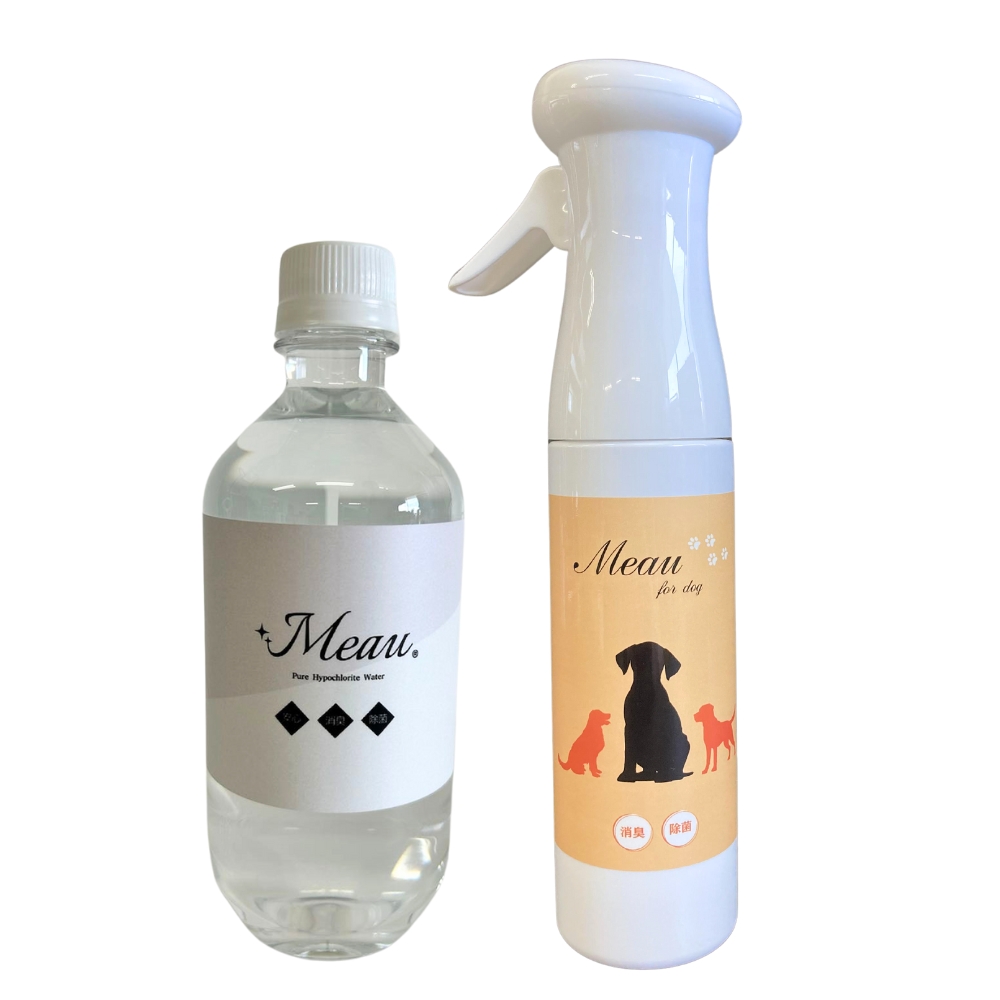 【新ラベル】中性電解水Meau500ml+スプレーボトルセット